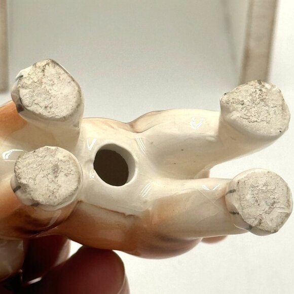 Vtg orange tabby statue standing kitten Cat Figurine Blue Eyes Japan - Picture 11 of 14